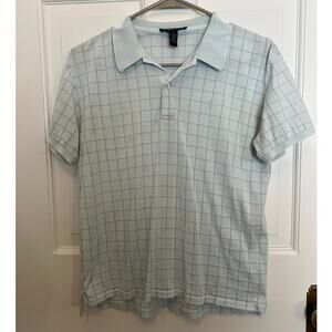 Ralph Lauren Polo Golf Women's S Light Blue Check Logo Polo Shirt Golf Flaws